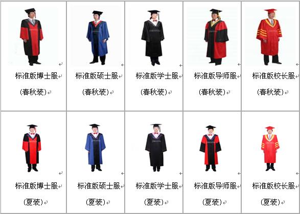 学士服颜色分类图片